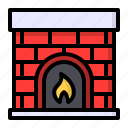 chimney, decoration, fire, fireplace, winter