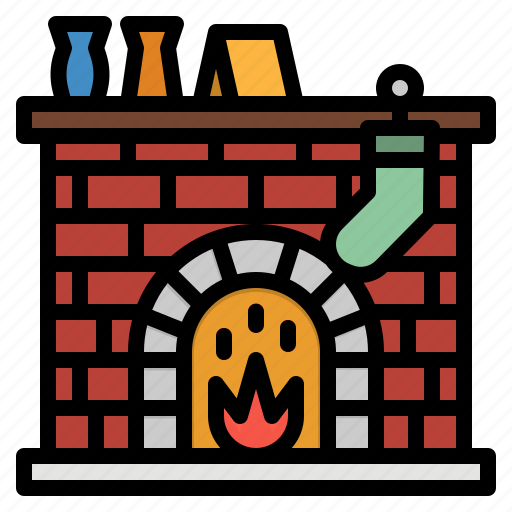 Chimney, fire, fireplace, warm, winter icon - Download on Iconfinder