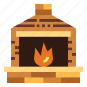 chimney, fireplace, living, room, warm