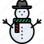 snowman, snow, winter, christmas, cold, holiday, celebration 