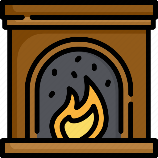 Fireplace, home, house, interior, room, living, fire icon - Download on Iconfinder