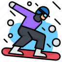 winter, snowboarder, sports, cold