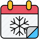 winter, calendar, date, season, month