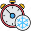 winter, snow, timer, stopwatch, cold 