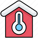winter, house, cold, thermometer, temperature