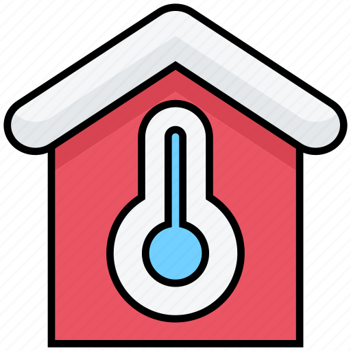 Winter, house, cold, thermometer, temperature icon - Download on Iconfinder