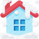 winter, house, snow, window