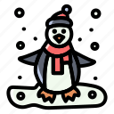 penguin, winter, snowman, christmas, weather, rain