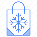 bag, shopping, snow, flake, winter, seasons