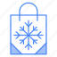 bag, shopping, snow, flake, winter, seasons 