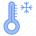 thermometer, freezing, snow, flake, cold, weather