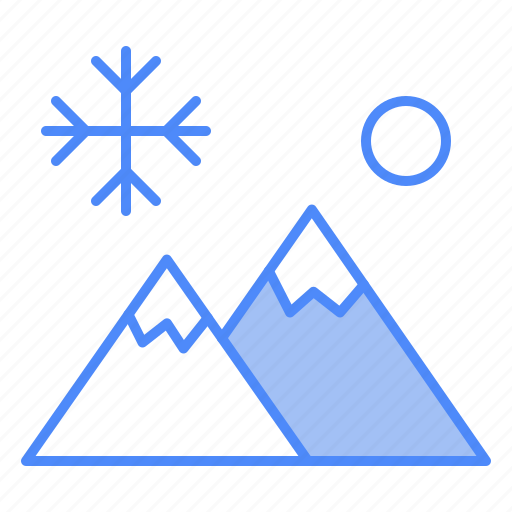 Mountain, sun, snow, flake, winter, weather icon - Download on Iconfinder