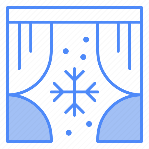 Window, decoration, curtain, snow, flake, furniture icon - Download on Iconfinder
