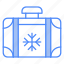 suitcase, travel, travelling, baggage, snow, flake 