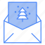 email, envelop, christmas, card, tree, pine 