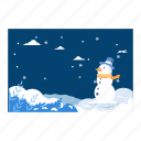 snowman, winter, activities, snow, holidays