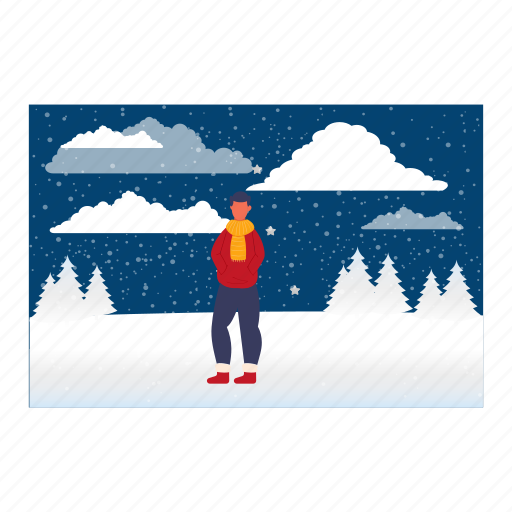 Snowy, winter, season, boy, standing icon - Download on Iconfinder