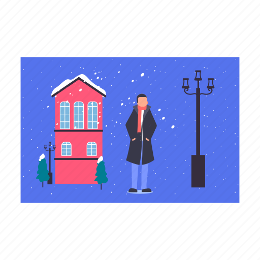 Boy, standing, wearing, warm, clothes icon - Download on Iconfinder