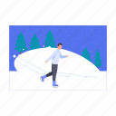 skating, winter, activity, travel, boy