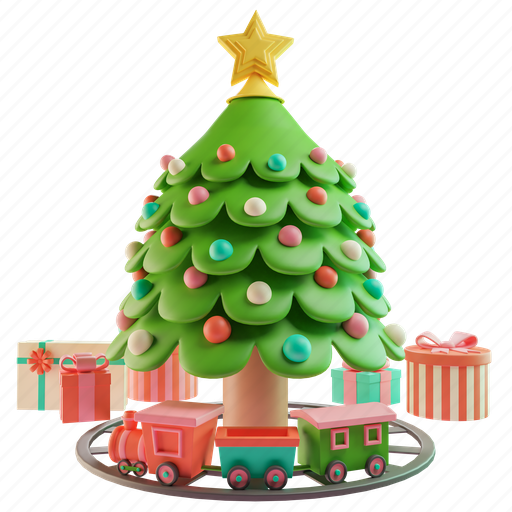 Christmas, presents, christmas tree, decoration, present, gift, holiday 3D illustration - Download on Iconfinder
