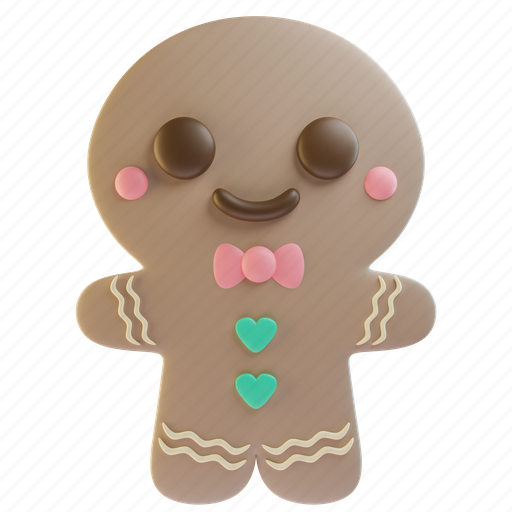 Gingerbread, cookie, dessert, food, christmas, bakery, sweet 3D illustration - Download on Iconfinder
