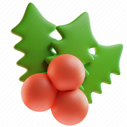 Holly, christmas, decoration, xmas, holiday, celebration, mistletoe 3D illustration - Download on Iconfinder