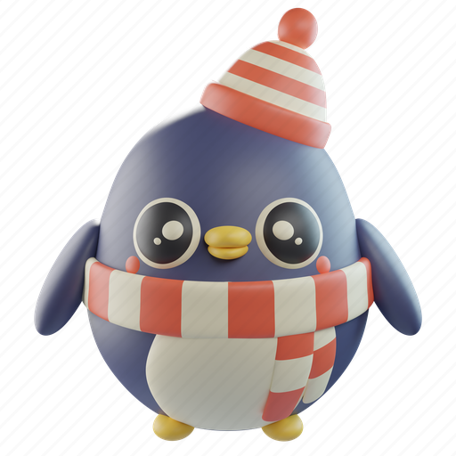 Penguin, winter, cold, decoration, holiday, ice, bird 3D illustration - Download on Iconfinder