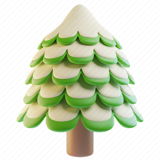Pine tree, winter, nature, snow, pine, evergreen, christmas 3D illustration - Download on Iconfinder