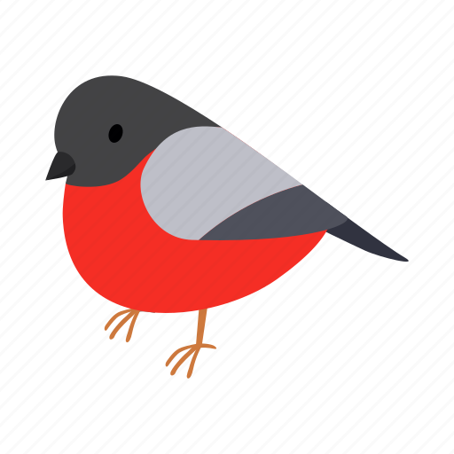 Animal, bird, bullfinch, isometric, nature, wing, winter icon - Download on Iconfinder