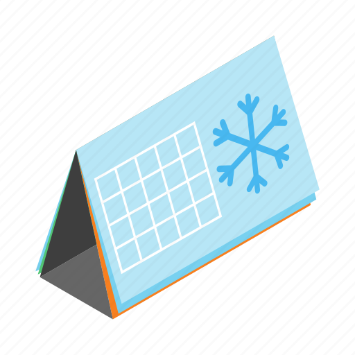 Calendar, date, isometric, month, snowflake, winter, year icon - Download on Iconfinder