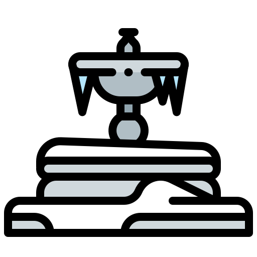 Fountain, frozen, park, garden icon - Free download