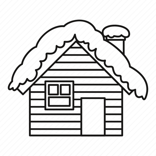 House, isolated, line, nature, outline, snow, wooden icon - Download on Iconfinder