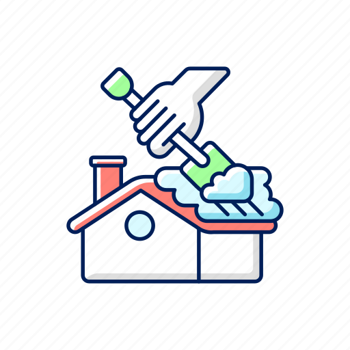 Hand, roof, snow, removal icon - Download on Iconfinder