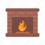 fireplace, flame, fire, brick 