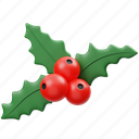 mistletoe, winter, christmas, xmas, 3d rendering, decoration, ornament, holiday, celebration 
