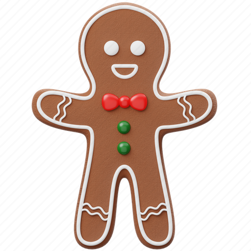 Gingerbread, winter, christmas, xmas, decoration, ornament, holiday 3D illustration - Download on Iconfinder