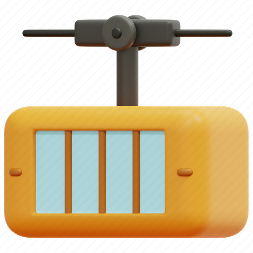 Cable, car, cabin, transport, hill, winter, mountain 3D illustration - Download on Iconfinder