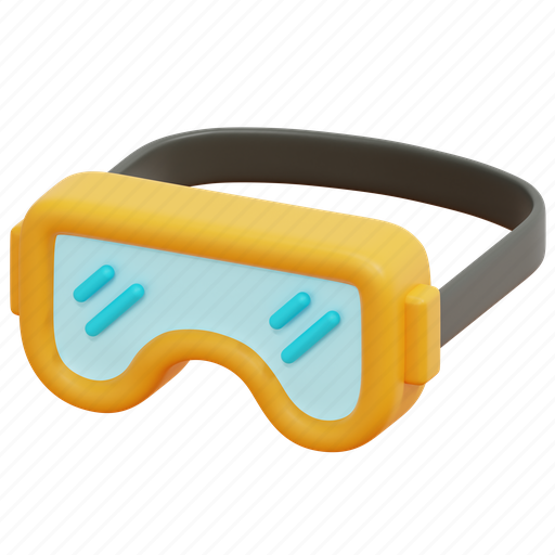 Goggle, protective, winter, sport, equipment, ski, glasses 3D illustration - Download on Iconfinder
