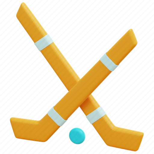 Hockey, ice, sticks, stick, winter, sport, 3d 3D illustration - Download on Iconfinder