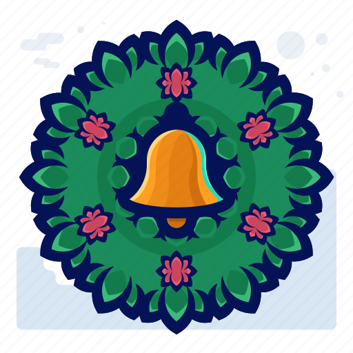 Bell, christmas, decoration, door, wreath icon - Download on Iconfinder