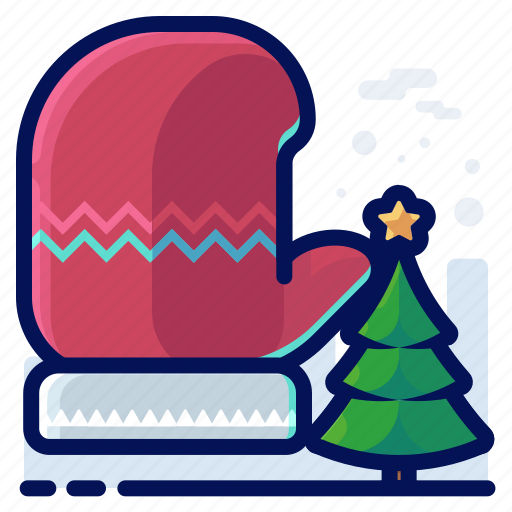 Christmas, clothing, cold, glove, tree, winter icon - Download on Iconfinder
