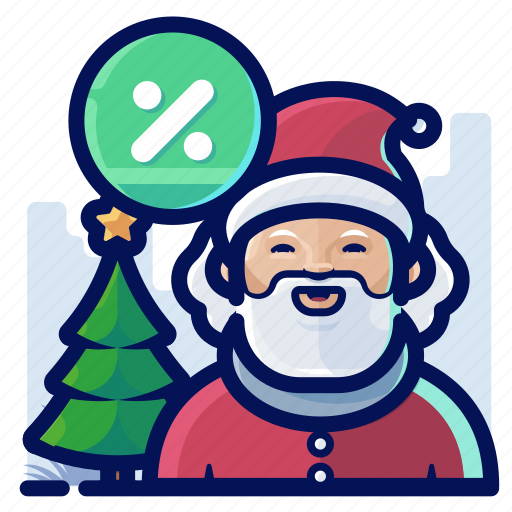 Christmas, percentage, sale, santa, tree icon - Download on Iconfinder