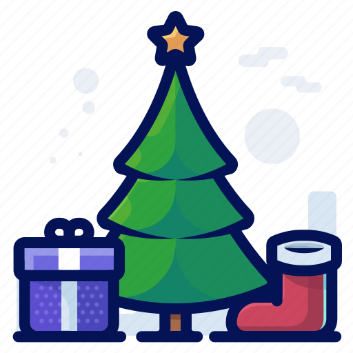 Christmas, decoration, presents, sock, stocking, tree icon - Download on Iconfinder