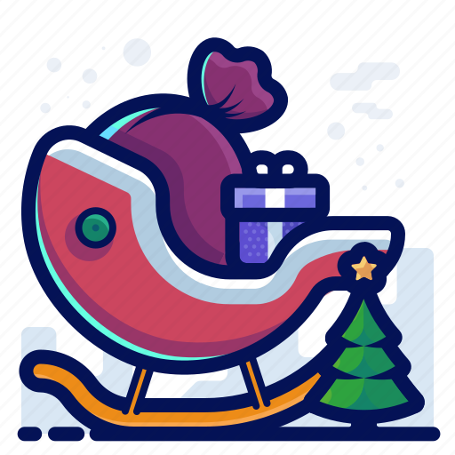 Christmas, present, santa, sleigh, tree icon - Download on Iconfinder
