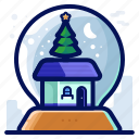 christmas, decoration, globe, ornament, snow