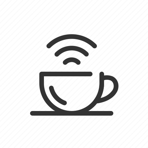 Cafe, coffee, communication, cup, network, wifi, wireless icon - Download on Iconfinder