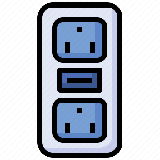 Outlet, electric, plug, socket, power icon - Download on Iconfinder