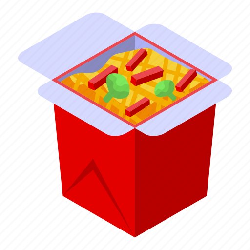 Wok, box, isometric icon - Download on Iconfinder