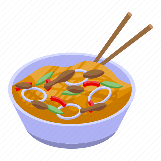 Wok, bowl, isometric icon - Download on Iconfinder