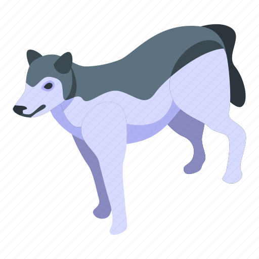 Husky, wolf, isometric icon - Download on Iconfinder